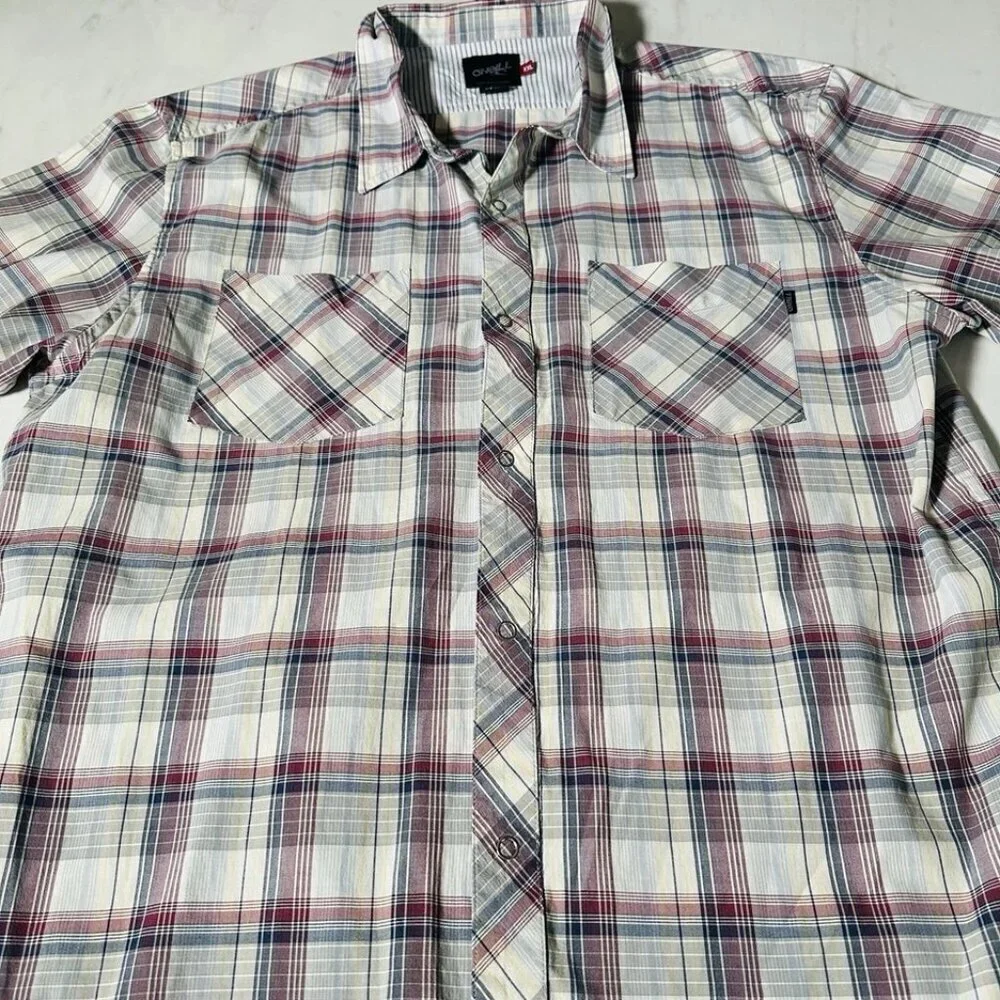 O'Neill Men's Button Up Plaid Shirt - XXL (see measurements)